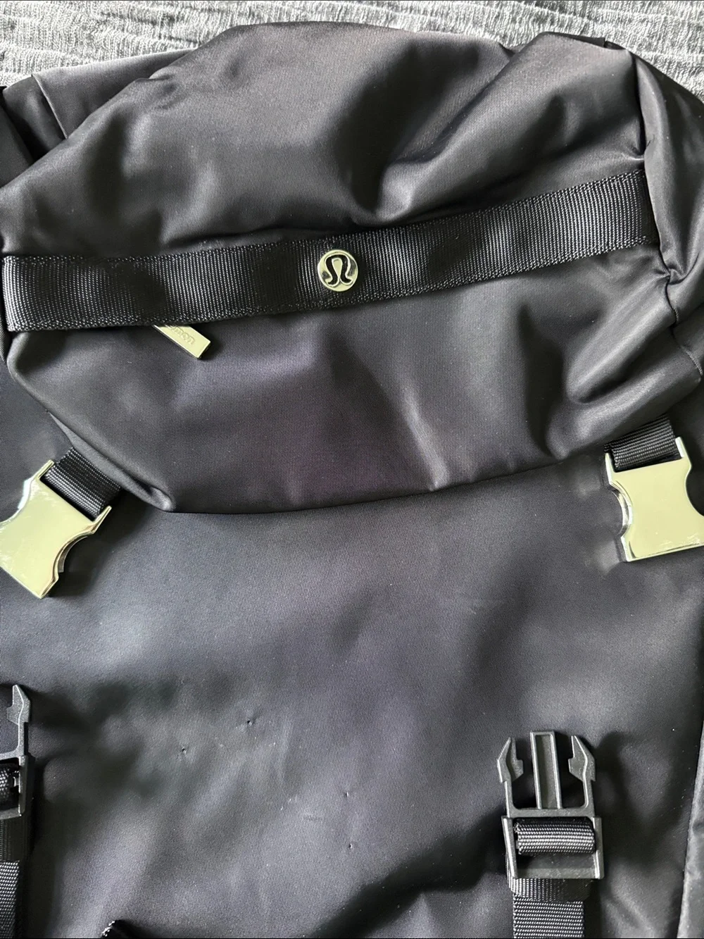 lululemon athletica Black Roll-Top Backpack with Front Flap
